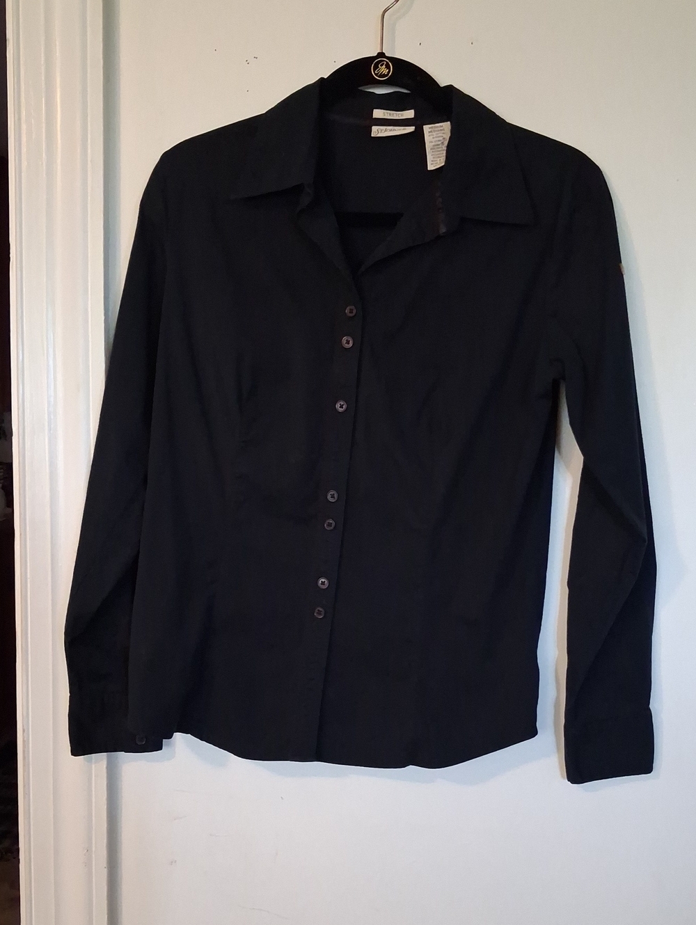 St. John's Bay Black Button-Front Women's Shirt